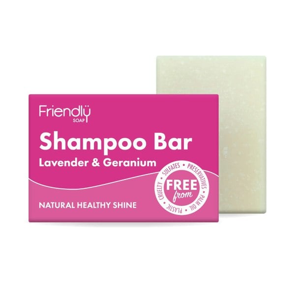 Friendly soap lavender and geranium shampoo bar with pack
