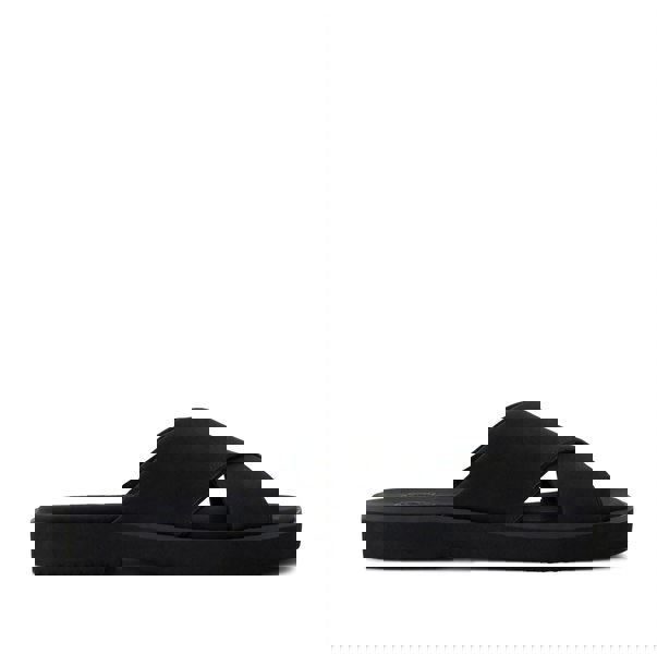 TOMS Mae Crossover Leather Women's Black Sandals