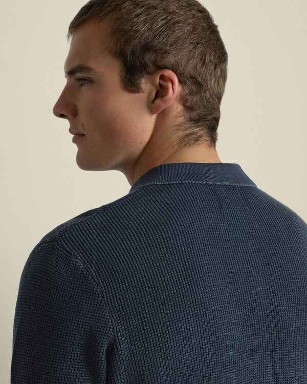Larsson & Co Gaerum - Vintage Wash Long Sleeve Polo Shirt