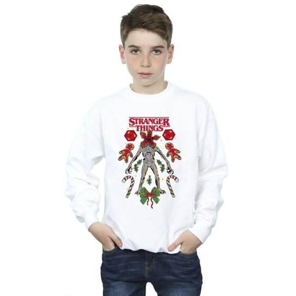 Netflix Boys Stranger Things Christmas Demogorgon Sweatshirt - White