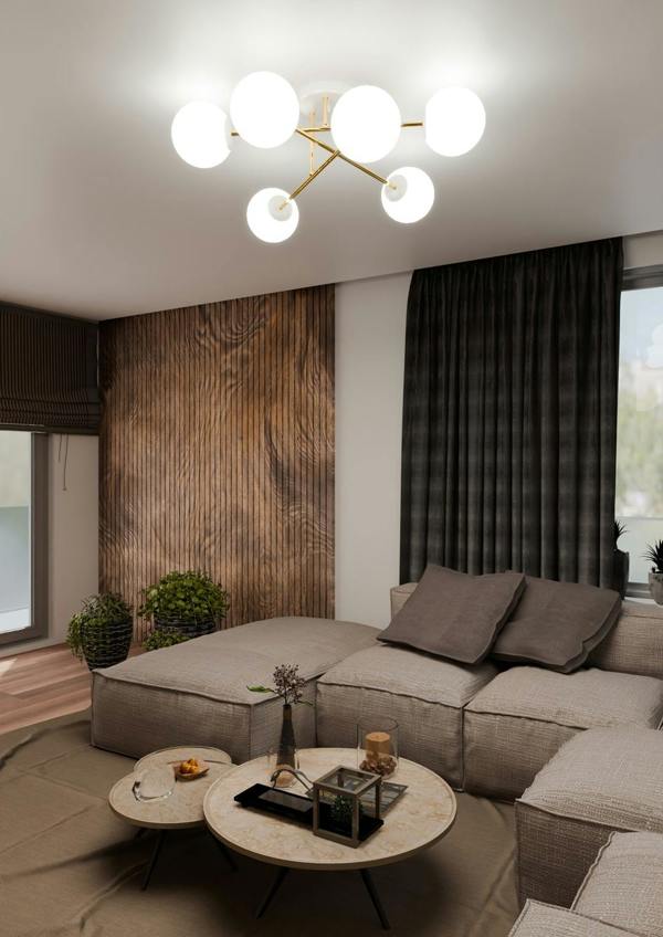 Emibig MAGNUM Ceiling lamp  6 x E14 White, Gold with White Shade