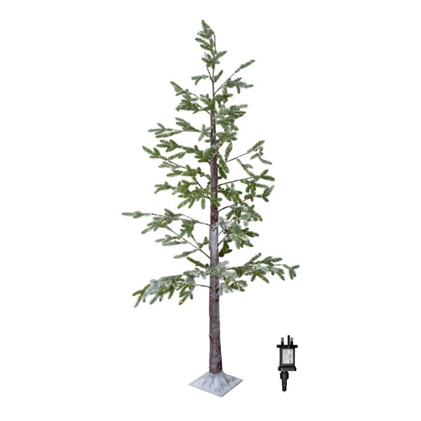Samuel Alexander 8ft (2.40m) Tall Light up Christmas Snow Tree with 412 Warm White LEDs