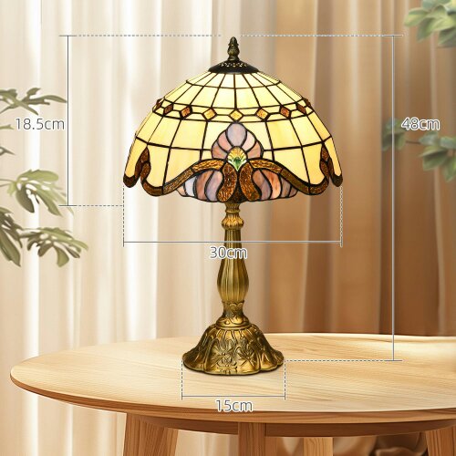 Wyld Haus Noka Glass And Metal Multi Colour Handcrafted Stained Glass Table Lamp