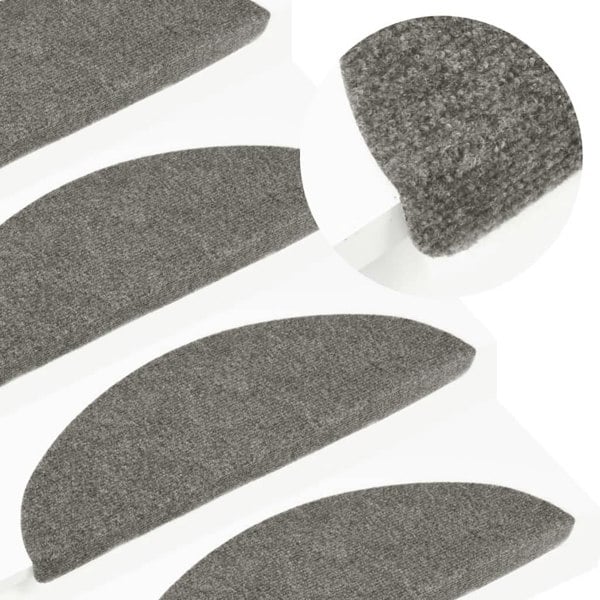 Berkfield Stair Mats Self-adhesive 15 pcs 56x17x3 cm Grey