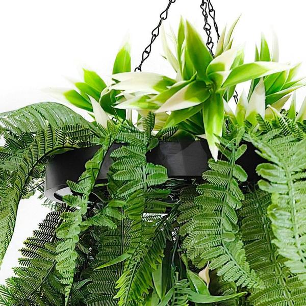 Hanging Hoop with Artificial Rainforest Trailing Plants 50cm Diameter - Evergreenery
