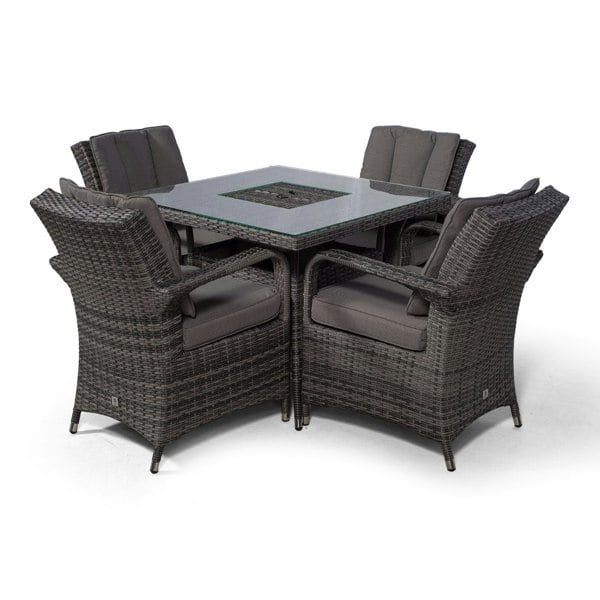 Giardino Arizona Square 4 Seater Patio Dining Set with Ice Bucket Drinks Cooler
