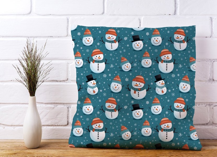 Warren Reed Jolly Christmas Snowmen Cushions