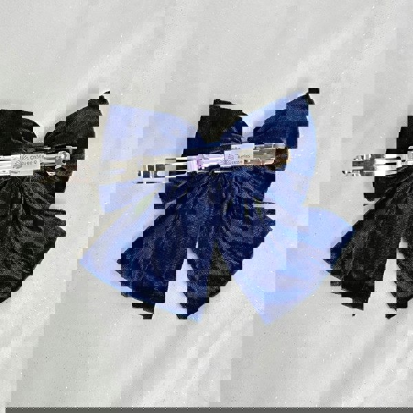 navy hair bow blue velvet bow hair clip