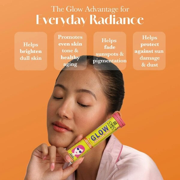 Glow Glutathione Tablets for Skin Brightening – Orange Flavour, Pack of 1