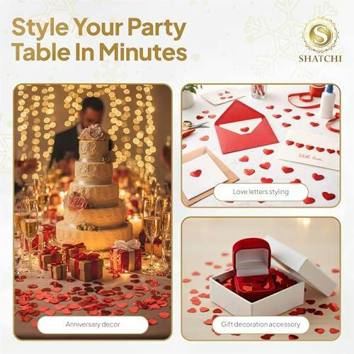 Red Jumbo Confetti Heart Decorations for Cards, Tables and Gift Bags image 8
