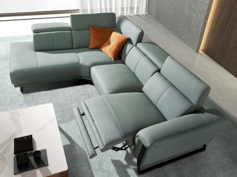 Angel Cerdá Relax corner sofa in turquoise green leather 6251/6252