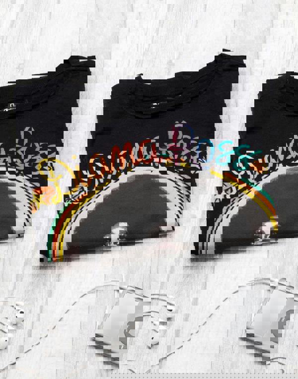 Diana Ross Womens Black Character Cropped Short Sleeved T-Shirt