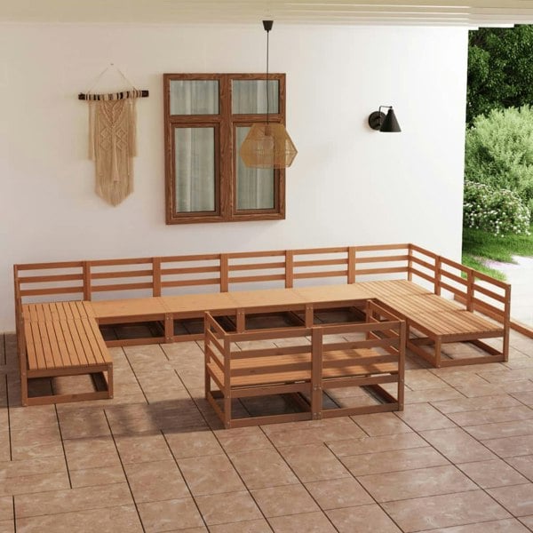 Berkfield 12 Piece Garden Lounge Set Solid Pinewood