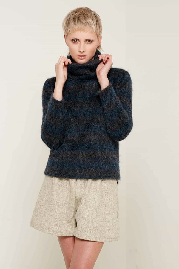 Bo Carter Agnes Roll Neck Wool Jumper - Storm