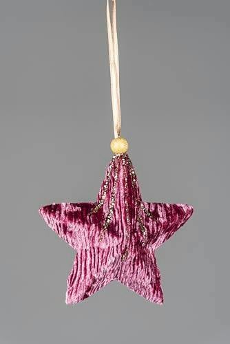 10.5cm Pink Glitter Star Christmas Tree Hanging Decorations, 3 Pack image 3