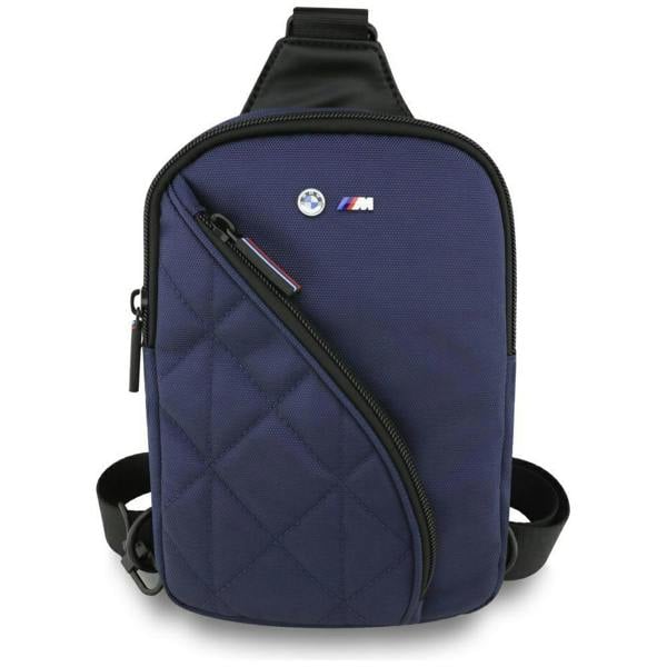 BMW M Series Nylon Pocket Crossbody Phone Bag with Metal Logo Navy Blue - BMCPBPBPNYPOV