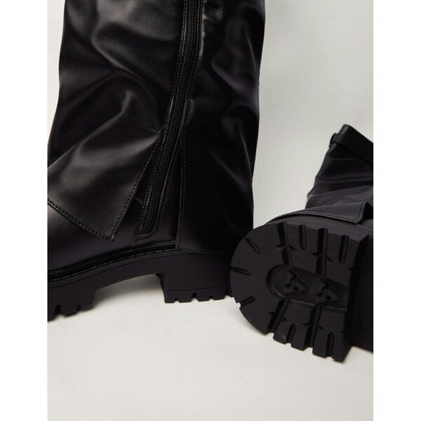 Blue Vanilla Chunky Buckle Detail Knee High Boots