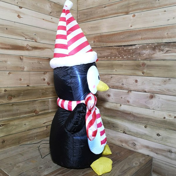 Samuel Alexander 4ft (120cm) LED Christmas Inflatables Outdoor Penguin With Candy Cane Decorations