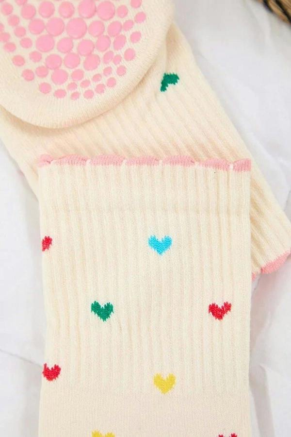 WOVCOR Patterned Non-Slip Yoga Knit Socks