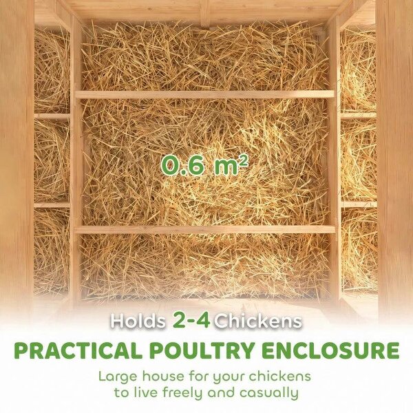 Chicken Coop, Wooden Outdoor Hen House with Nesting Box, Openable Waterproof Top, Pull-Out Tray, 150 x 100 x 97cm