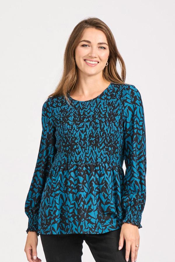 Mudflower Leaf Print Soft Touch Tunic