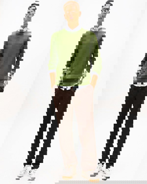 Tommy Hilfiger Essential Cotton Crew Neck Mens Sweatshirt - Mountain Pine - CHO - Designer Mens Sweatshirts