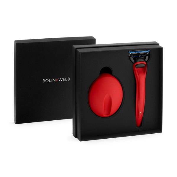 Bolin Webb X1 Matte Red Razor and Stand Gift Set - Gillette Fusion 5 Razor