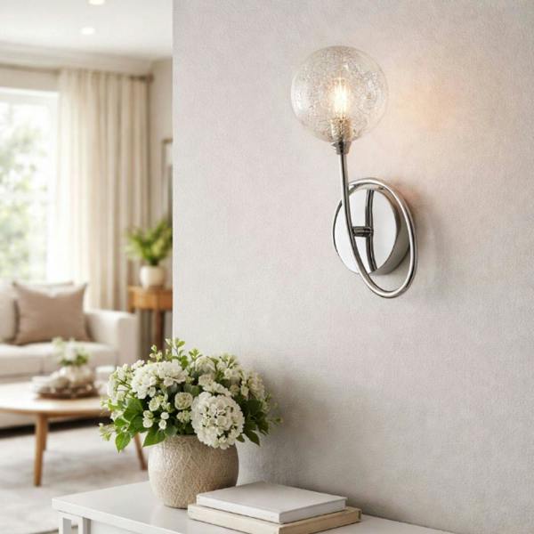 Pagazzi Lighting Hadley 1 Light Polished Chrome Wall Light