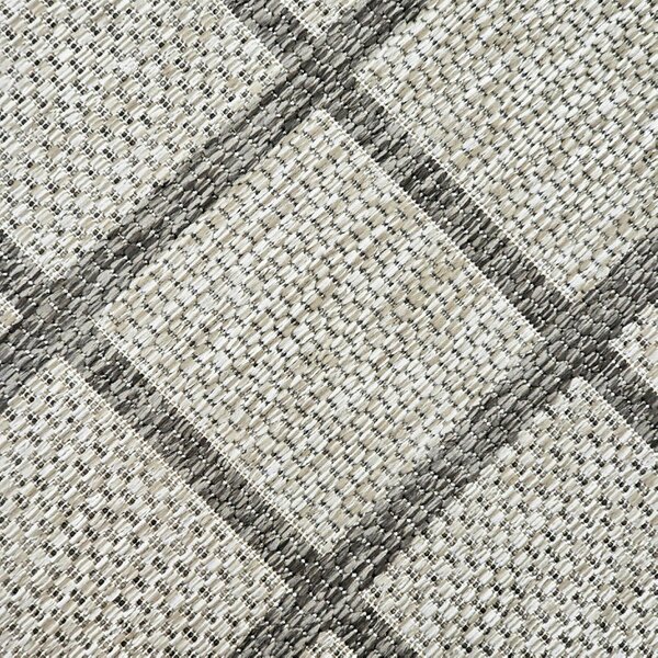 Viva Rugs Taupe Brown Beige Geometric Runner Rug Non-Slip Flat Weave Kitchen Hallway Carpet