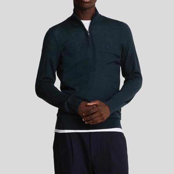 Lyle & Scott Tonal Merino Quarter Zip Jumper