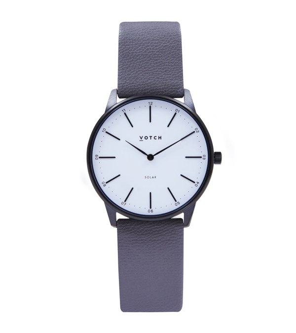 Votch Black & Steel Grey Watch | Solar Classic