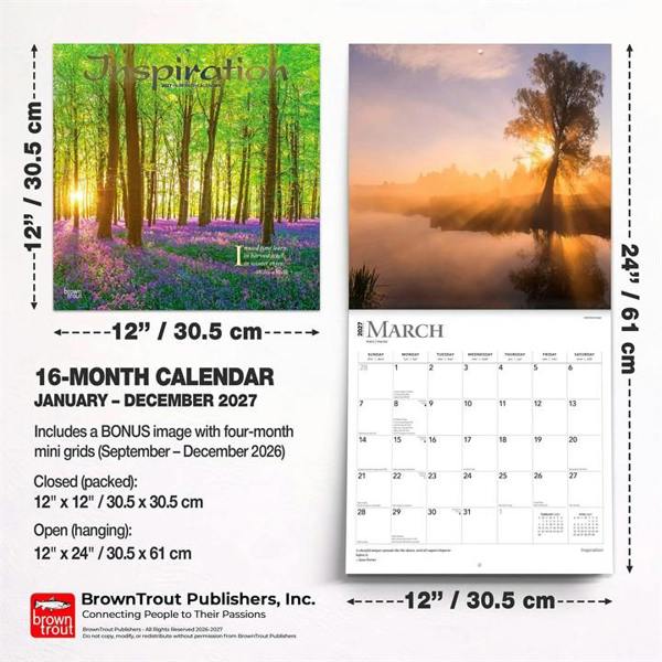 Inspiration Calendar 2027, Wall Calendars, Month To View, Lifestyle, Gift