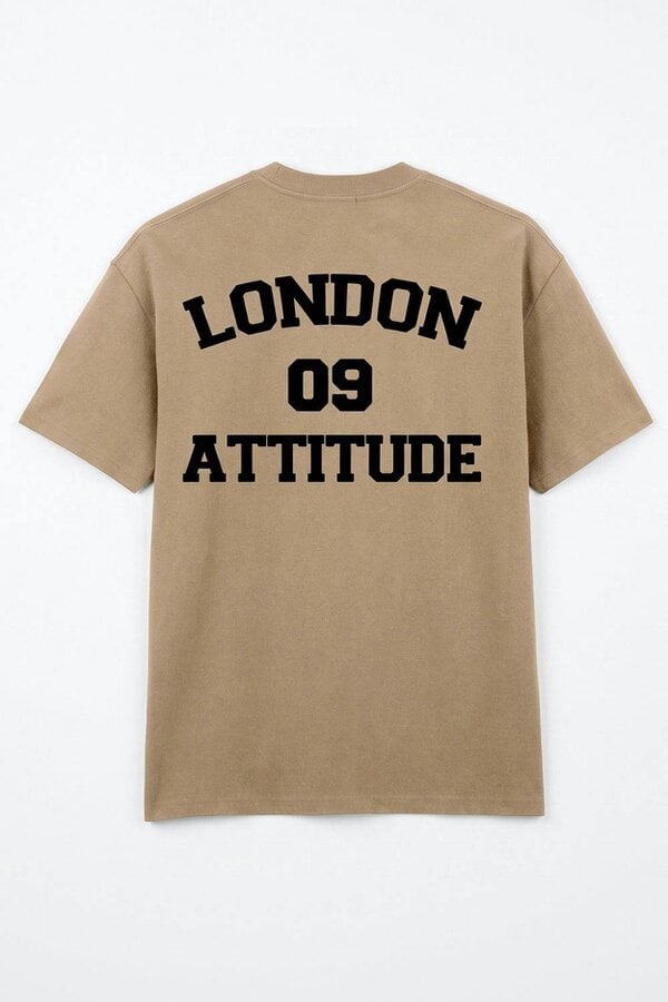 London Attitude Oversized Heavyweight T-Shirt with Varsity Back Print