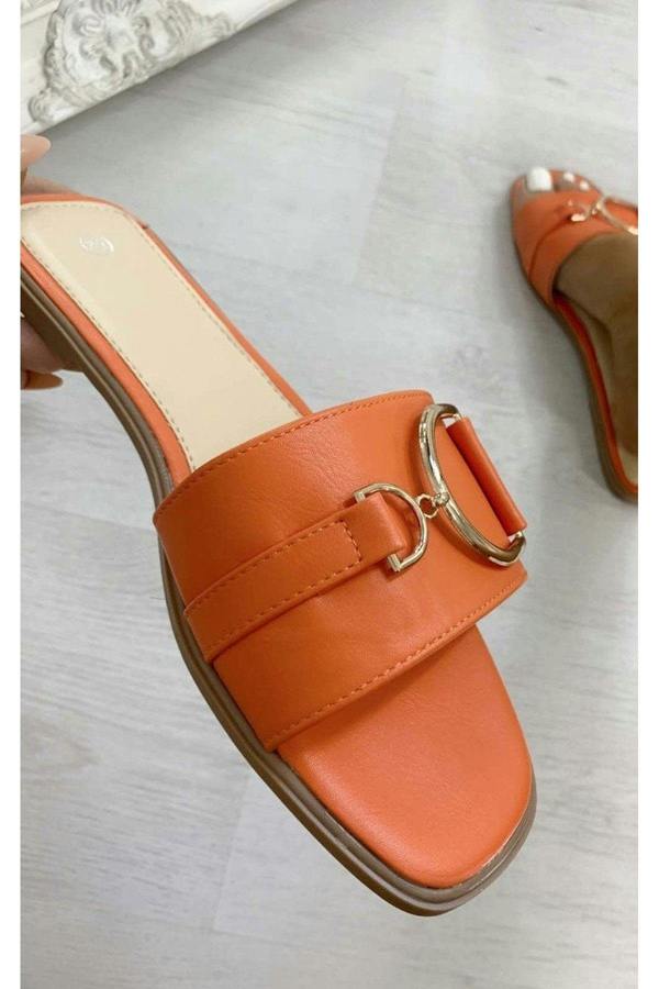 Ashleigh Gold Detail Sliders - Orange