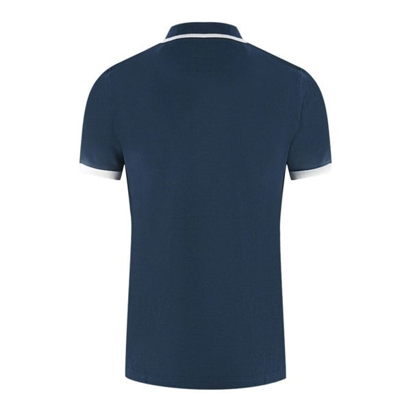 Aquascutum Branded Shoulder Tipped Polo Shirt - Navy Blue