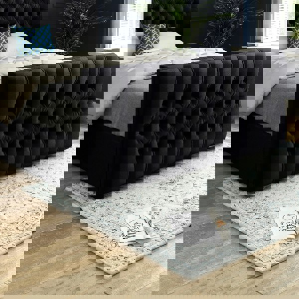 Casa Magna Novara Upholstered Soft Velvet Bed Frame - Black