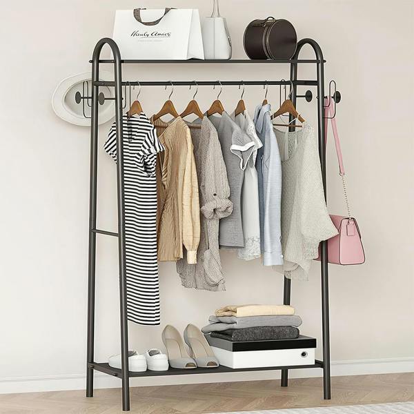 Havendro Heavy Duty Open Wardrobe Double Clothes Rail Garment Hanging Stand