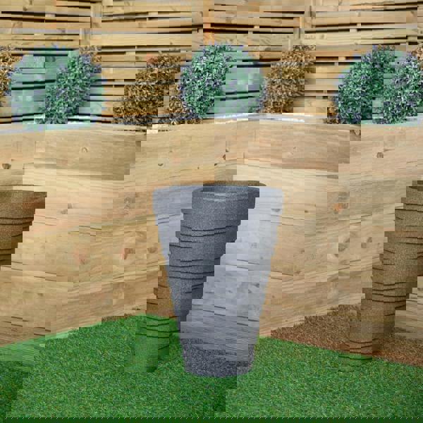 Samuel Alexander 33cm x 48cm Large Plastic Trojan Garden Plant Pot in Dark Grey