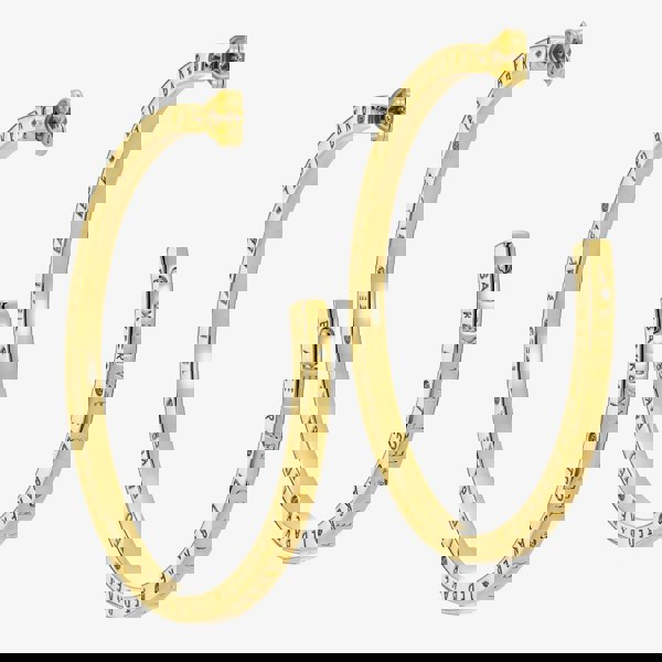 Ted Baker LOA Gold Tone Plated Logo Half Hoop Earrings TBJ3818-02-03