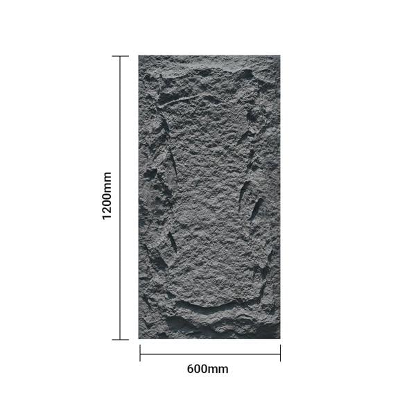 ENER-J Black Slate Rock Hard PU Wall Panel,  Size:1200 x 600 x 60 mm (Pack of 2)