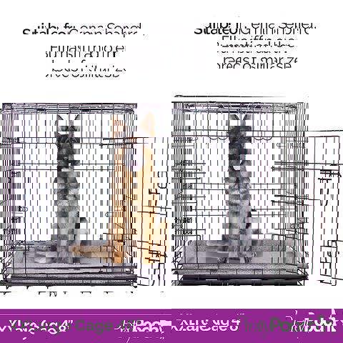 Pretty Pooch Dog Crate XXL Cage Puppy Cat Pet Training Tray and Bed With Two Gloves