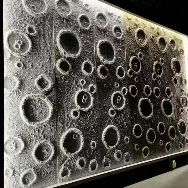 ENER-J Moon Crater PU Wall Panel, White Textured Finish Size: 1200 x 600 x 60 mm (Pack of 2)
