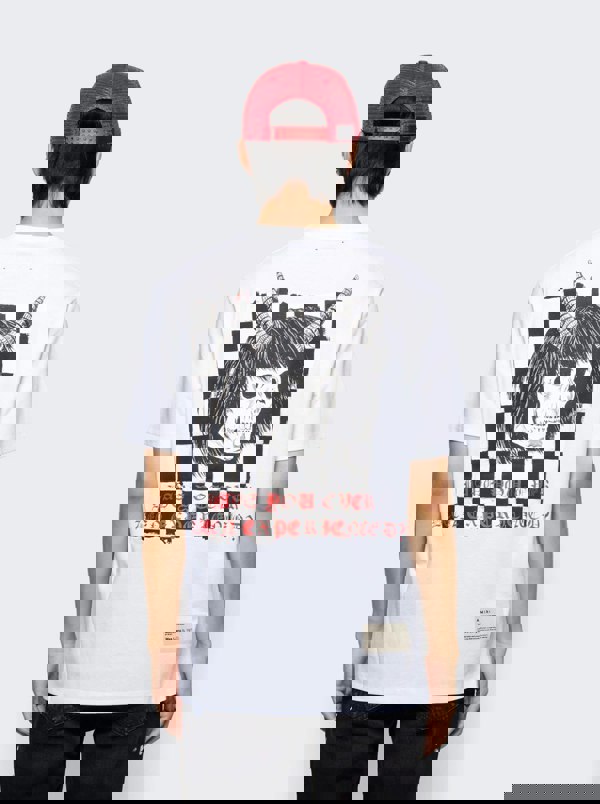 Amiri Wes Lang Checker Skull T Shirt White