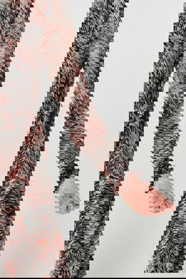 Orange | Printed Tie Waist Long Sleeve Maxi Dress
