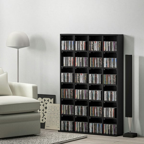 HOMCOM DVD CD Media Storage Rack, Video Display Unit - Black