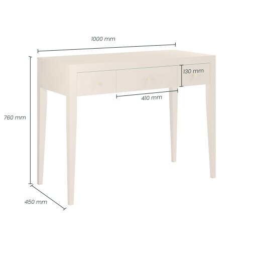 Wyld Haus Cordoba Pigeon Grey Wood Grain 3 Drawer Desk