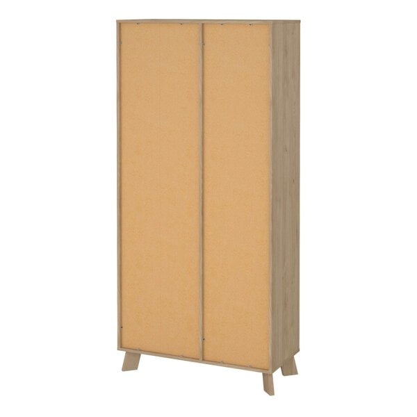 Wyld Haus Lira Jackson Hickory Oak Wood and White China Cabinet 2 Doors