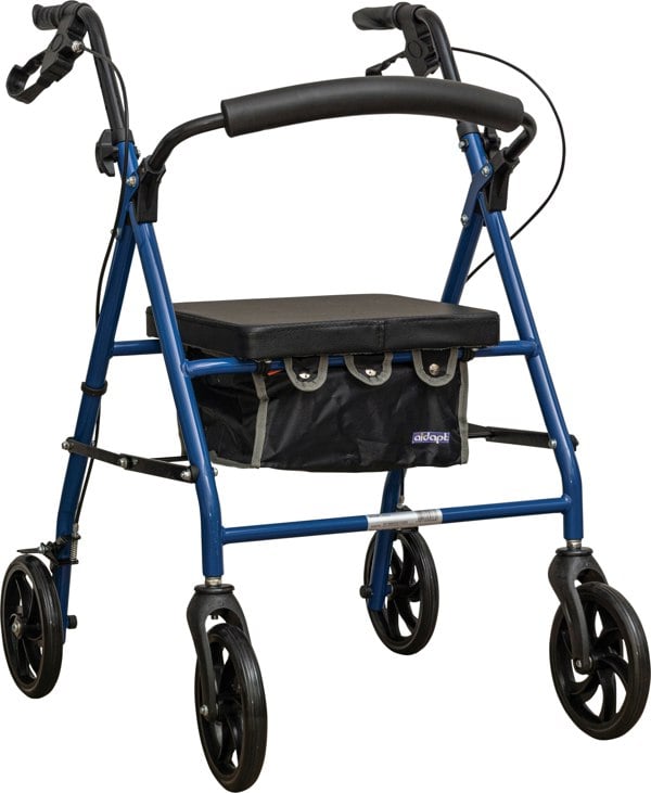 Aidapt 4 Wheel Rollator With Bag Blue