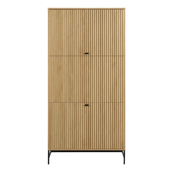 Furniture To Go Albany Wardrobe 4 Doors in Black/Oak