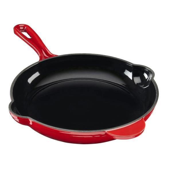 Cook Professional Cast Iron Frying Pan & Skillet 2 Piece Set | Red